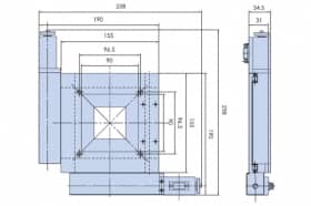 2-х осевые (X,Y) моторизированные планарные трансляторы серия ZT200-50x50