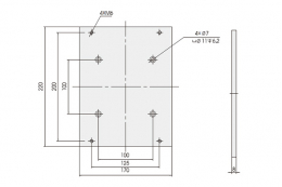 Монтажная пластина для гониометра MOG-160-15, модель 23MP