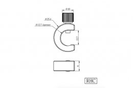 Полукольцевой фиксатор для оптических стержней 12,7 мм, модель RHC